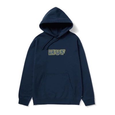 Huf Cheata Pullover Hoodie New Navy In Blue