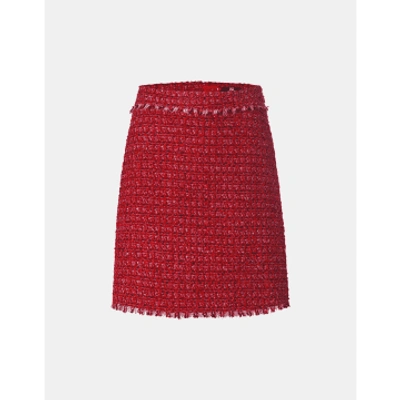 Riani Pink Heartbeat Sparkle Chanel Pattern Skirt