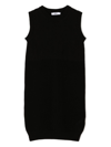 Msgm Sleeveless Tricot-knit Dress In 黑色