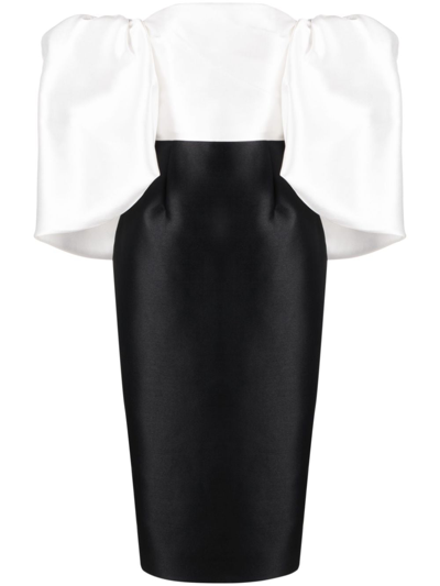 Solace London Marcia Midi Dress In Cream,black