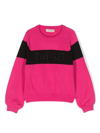 Twinset Logo-print Stripe-trim Jumper In Pink