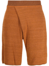 Bianca Saunders Orange Pleat Shorts In Orange