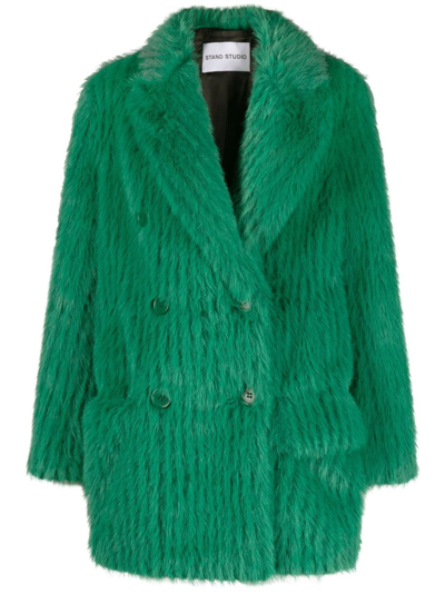 Stand Studio Zenni Faux-fur Jacket In Green