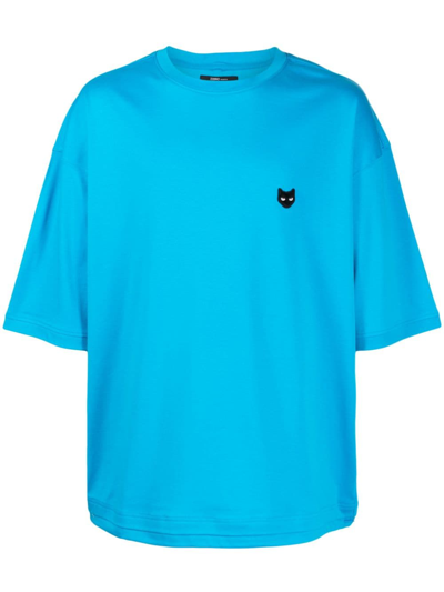 Zzero By Songzio Logo-patch Cotton T-shirt In Blue