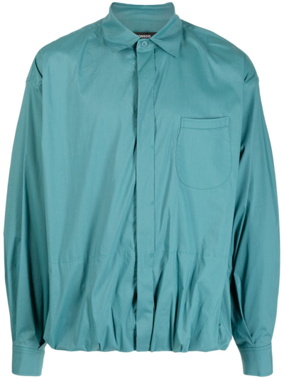 Songzio Spread-collar Long-sleeve Shirt In Green