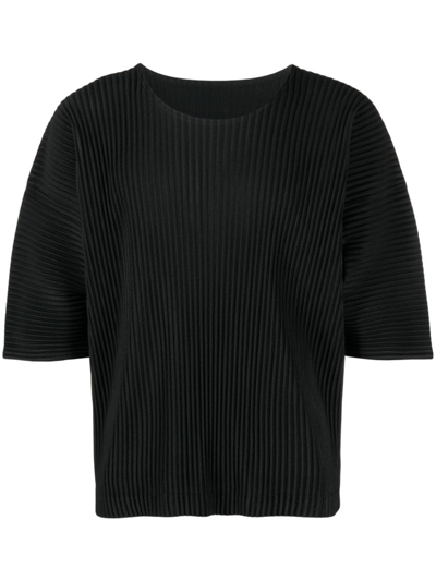 Issey Miyake Mc May Short-sleeve Pleated T-shirt In 15 Black