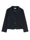 Il Gufo Stripe-pattern Single-breasted Blazer In Blue