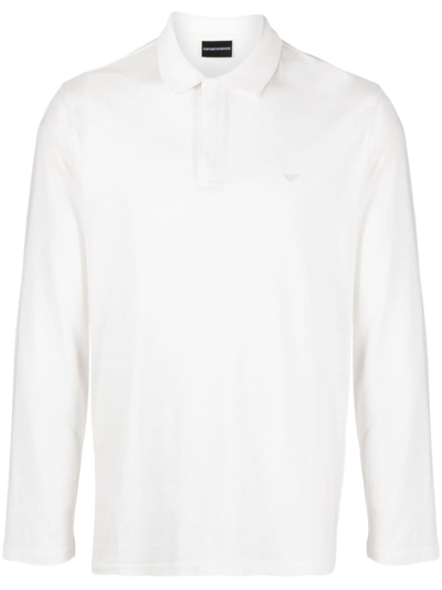 Emporio Armani Logo-patch Polo Shirt In White