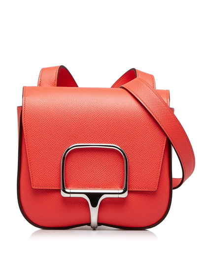 Pre-owned Hermes 1965  Della Cavalleria Crossbody Bag In Red