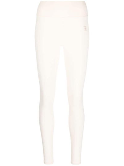 Sporty And Rich Logo-print Performance Leggings In Neutrals