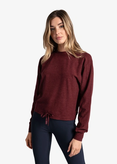 Lole Om Tech Crew Neck Long Sleeve In Port Heather