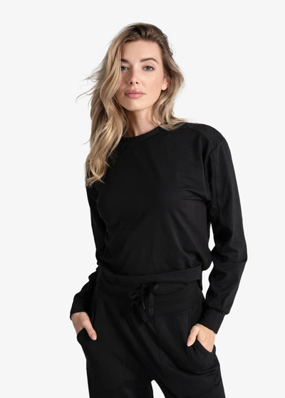 Lole Om Tech Crew Neck Long Sleeve In Black