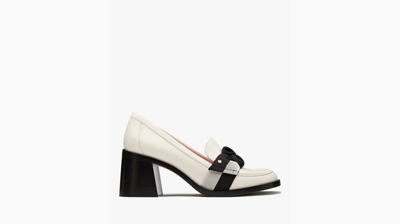 Kate Spade Leandra Loafer Pumps In Cream/ Black