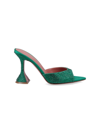 Amina Muaddi Caroline 95mm Rhinestone-embellished Mules In Green
