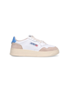 Autry White Leather Medalist Low-top Sneakers In Suede Silver