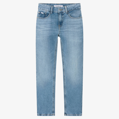 Calvin Klein Jeans Est.1978 Teen Boys Mid-blue Straight Leg Denim Jeans