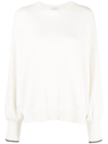 Brunello Cucinelli Crew-neck Cashmere Jumper In White