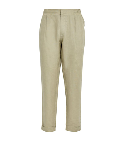 Che Linen Drawstring Trousers In Green