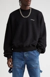 OFF-WHITE SCRATCH ARROW COTTON CREWNECK SWEATSHIRT