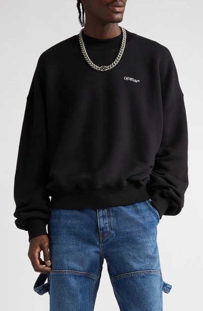 Off-white Scratch Arrow Over Crewneck Shirt In Black_white