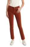 Ag Prima Mid-rise Corduroy Cigarette Jeans In Spiced Maple