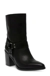 Steve Madden Alessio Pointed Toe Bootie In Black Leather