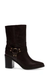 Steve Madden Alessio Pointed Toe Bootie In Brown Leat