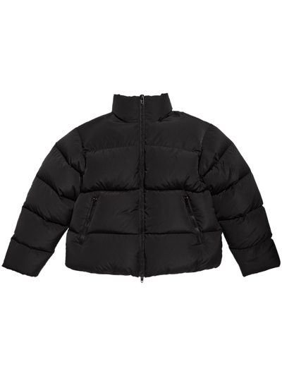 Balenciaga Logo-print Puffer Jacket In Black
