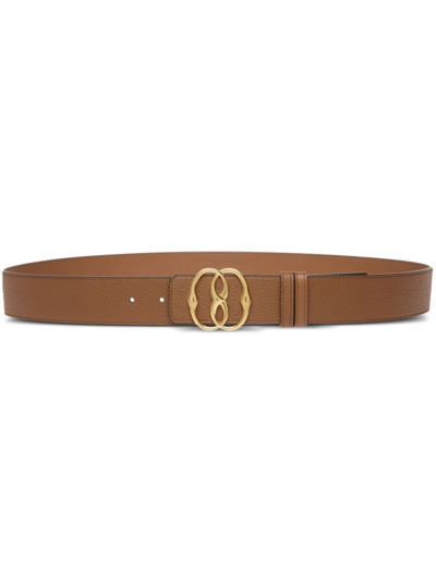 Bally Emblem Logo-buckle Belt In Braun