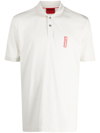 Hugo Cotton-blend Polo Shirt With Zip Placket In White