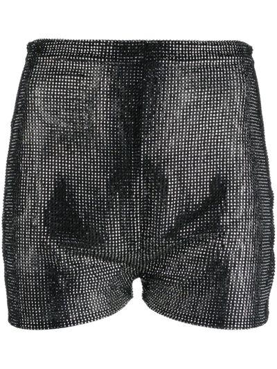 Giuseppe Di Morabito Rhinestone-embellished High-waist Shorts In Nero