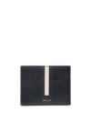 Bally Ribbon Bi-fold Leather Wallet In Blau