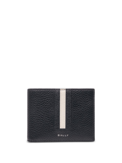 Bally Ribbon Bi-fold Leather Wallet In Blue