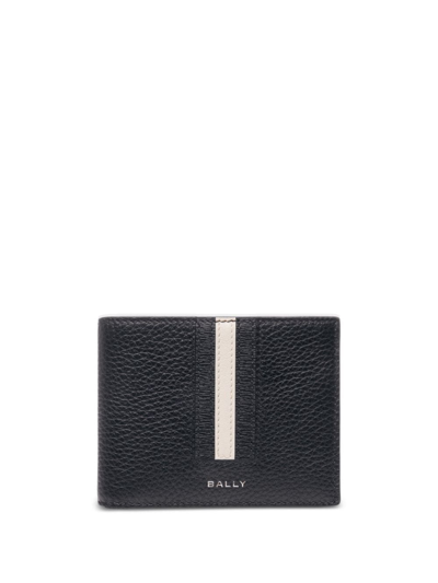 Bally Ribbon Bi-fold Leather Wallet In Black