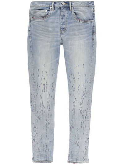 Purple Brand Low Rise Skinny Jeans In Blue