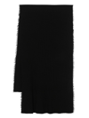 Faliero Sarti Ribbed-knit Frayed Scarf In Schwarz