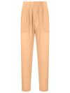 HANDRED CROPPED TAPERED SILK TROUSERS