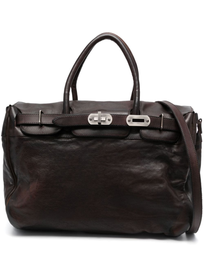 Numero 10 Richmond Leather Tote Bag In Brown