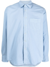 Aspesi Cotton-poplin Shirt In Blau