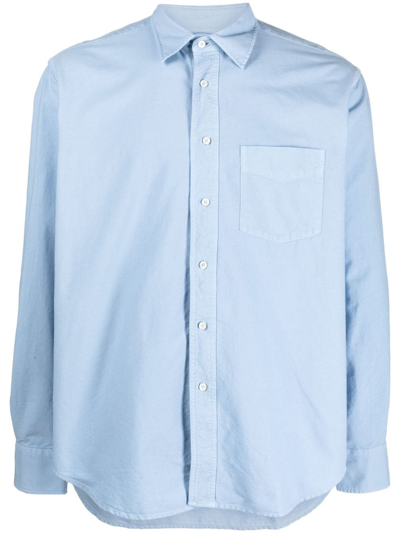 Aspesi Long-sleeve Cotton Shirt In Blau
