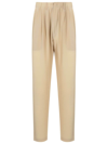 HANDRED PLEATED SILK LOOSE-FIT TROUSERS