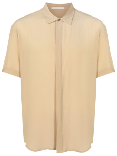 Handred Short-sleeved Silk Shirt In Neutrals