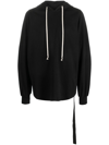 Rick Owens Drkshdw Black Hollywood Tommy Hustler Hoodie In Black