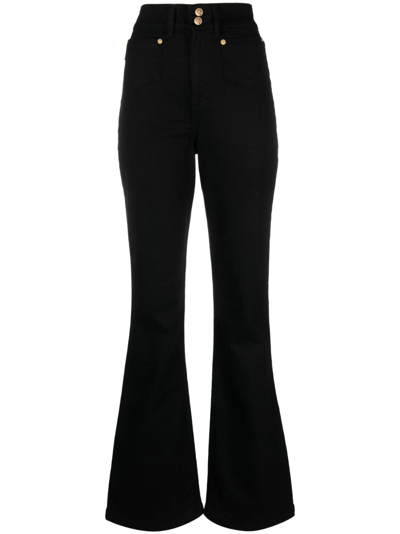 Just Cavalli Logo Patch Flared Jeans In Black