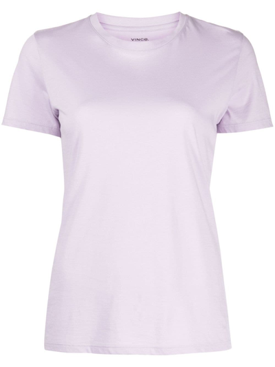 Vince Pima Cotton Short-sleeve Crewneck T-shirt In Purple
