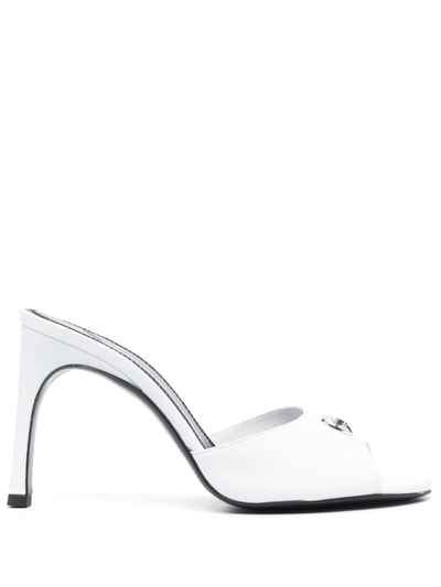 Coperni White Logo Mules In Optic White