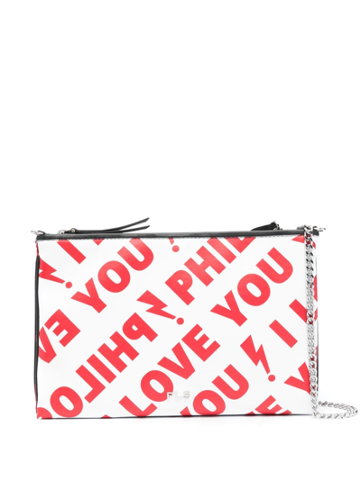 Philosophy Di Lorenzo Serafini I Love You Leather Crossbody Bag In Rosso