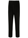 HANDRED PLEATED SILK LOOSE-FIT TROUSERS