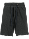 JAMES PERSE MÉLANGE-EFFECT COTTON TRACK SHORTS