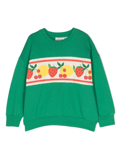Mini Rodini Kids' Fruit-motif Cotton Sweatshirt In Green